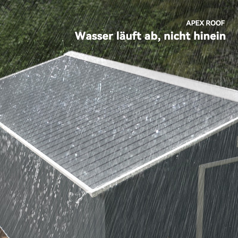 Metallinen pihavarasto puutarhatyökaluille, liukuovet, ilmanvaihtoaukot, galvanoitu teräs, kivihiilenharmaa, 340 x 386 x 200 cm