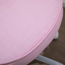 Lasten työtuoli sydämenmuotoinen selkänoja, korkeussäädettävä, rosa leinen-tyyppinen kangas, 42 x 50 x 79–89 cm