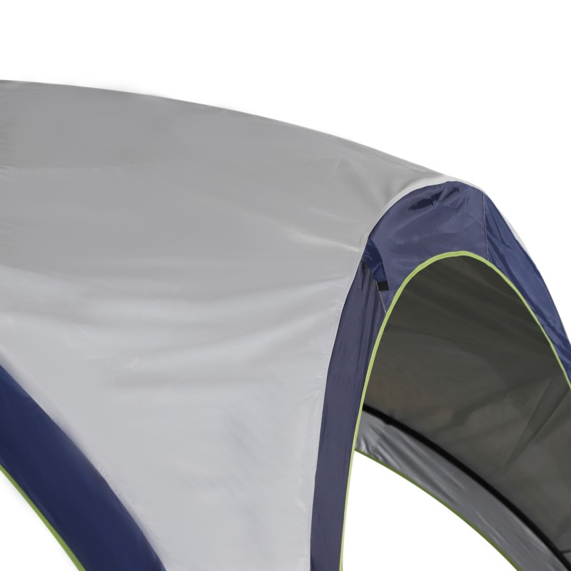 Puutarhateltta 4 x 4 m, metallirunko, polyesterikatto, vedenkestävä, cremevalkoinen/sininen