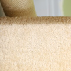 Lemmikkiportaat koirille ja kissoille, 3 askelmaa, plüüshi, sisal-sivut, cream, 45 x 35 x 34 cm