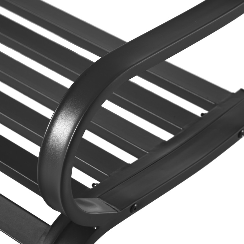 Kaksipaikkainen metallinen puutarhapenkki 240 kg musta 127 x 58 x 82 cm sisä- ja ulkokäyttöön