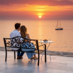 Musta metallinen puutarhapenkki 3 henkilölle selkänojalla ja käsinojilla, 240 kg kantavuus