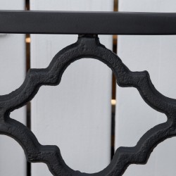 Kahden hengen puutarhapenkki metalli ja valurauta musta 128 x 58,5 x 89 cm, max 240 kg