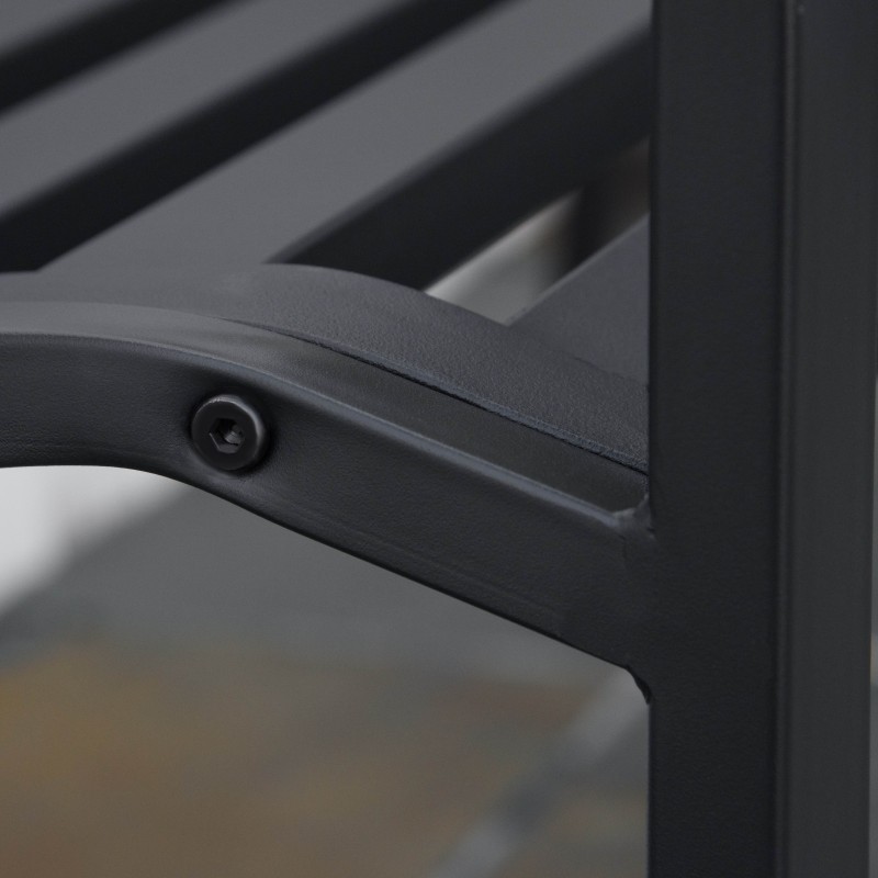 Kahden hengen puutarhapenkki metalli ja valurauta musta 128 x 58,5 x 89 cm, max 240 kg