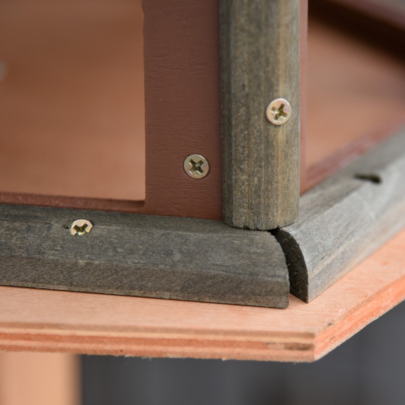 Puinen lintulauta jalustalla, säänkestävä lintujen ruokintapaikka Ø52 x 130 cm, luonnonpuu