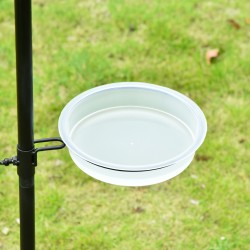 Lintujen ruokintateline 208 cm, 4 koukkua, vapaasti seisova maapiikillä, teräs, musta