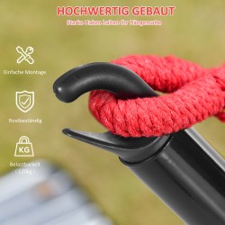 Riippumaton teline teräksestä 300 x 90 x 100 cm, kantavuus 120 kg, musta, ulko- ja sisäkäyttöön