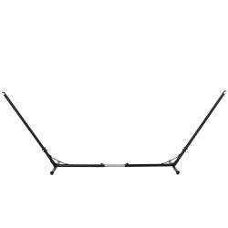 Riippumatonteline ulko- ja sisäkäyttöön, säädettävä metalli 313–388 x 109 x 116 cm, musta, 120 kg