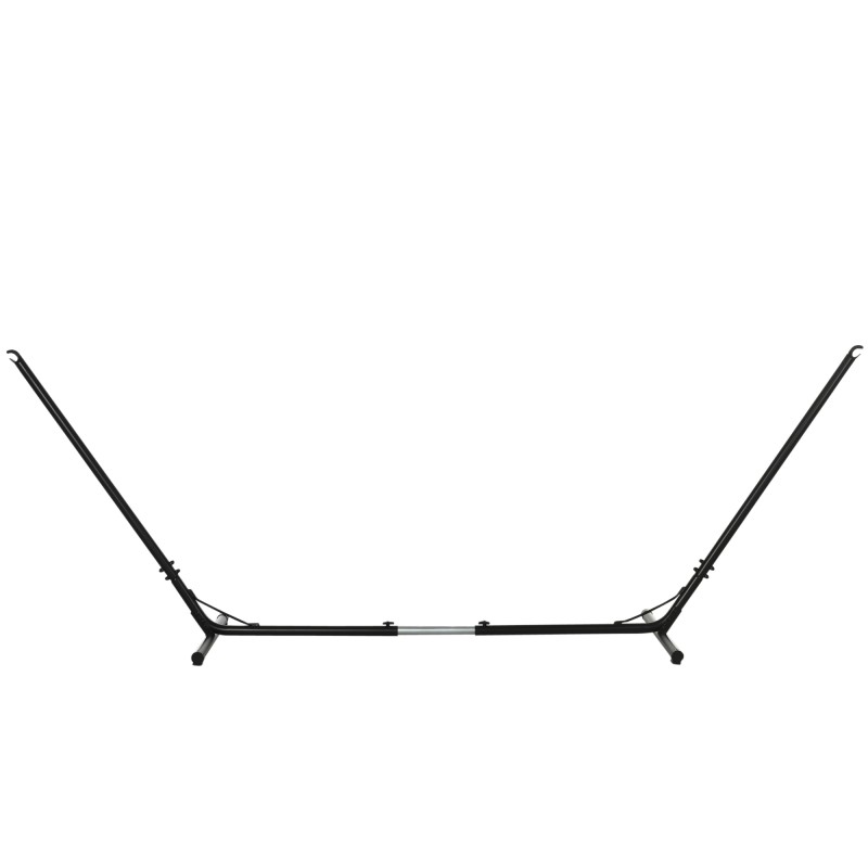 Riippumatonteline ulko- ja sisäkäyttöön, säädettävä metalli 313–388 x 109 x 116 cm, musta, 120 kg