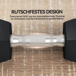 Kuusikulmaiset käsipainot 2 x 6 kg, kumipäällysteinen valurauta, musta, 2 kpl setti koti- ja kuntosaliharjoitteluun