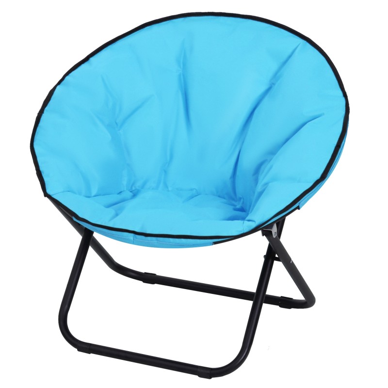 Taitettava leirintätuoli käsinojallisella selkänojalla, metallirunko, 120 kg, sininen
