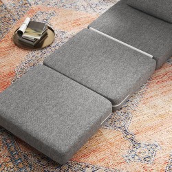 Taitettava lepotuoli ja vieraspatja 3-osainen 80x75x74 cm harmaa, metallirunko