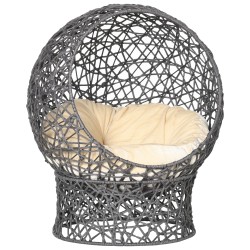 Kissanpeti kissankori tyynyllä 2 osainen 50 x 50 x 60 cm cremevalkoinen antrasiitti