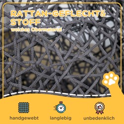 Kissanpeti / kissankori tyynyllä, 2-osainen, 50 x 50 x 60 cm, cremevalkoinen / antrasiitti