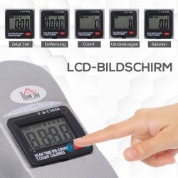 Mini-kuntopyörä käsille ja jaloille, LCD-näyttö, säädettävä vastus, kotiin ja toimistoon, 35 x 40 x 31 cm, hopea