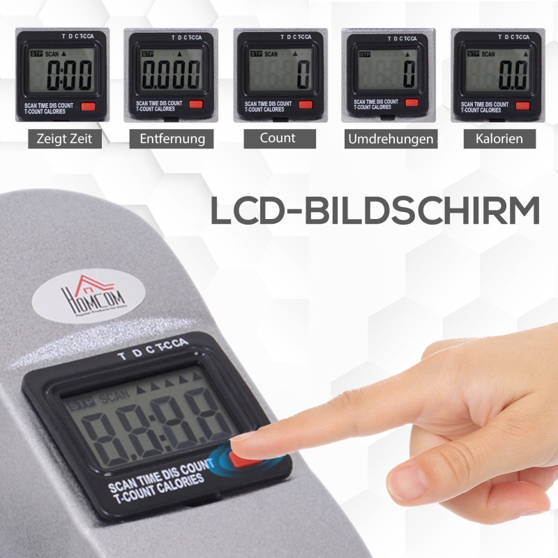 Mini-kuntopyörä käsille ja jaloille, LCD-näyttö, säädettävä vastus, kotiin ja toimistoon, 35 x 40 x 31 cm, hopea