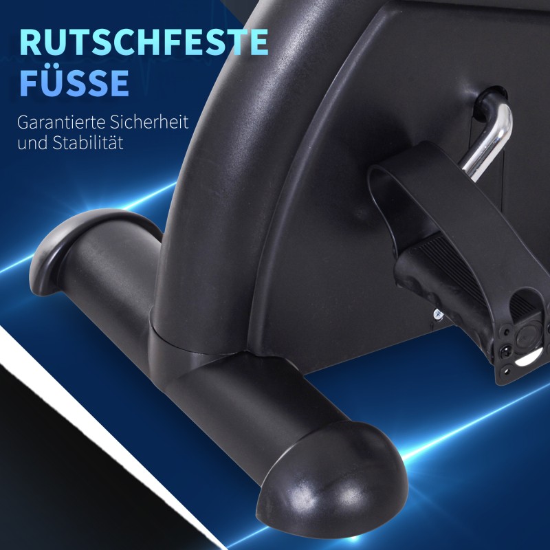 Mini kuntopyörä käsille ja jaloille, säädettävä vastus, LCD-näyttö, senioreille, kotiin ja toimistoon, musta 35 x 40 x 31 cm