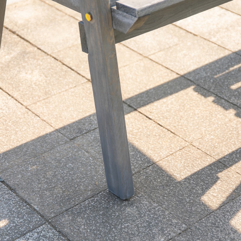 Kahden hengen puutarhapenkkiryhmä pöydällä ja varjoaukolla, harmaa tannenpuu, 152 x 70 x 83 cm