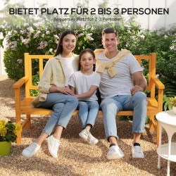 Ulkopenkki taitettavalla pöytätasolla, mäntypuu, 153 x 56 x 91 cm, vaaleanruskea