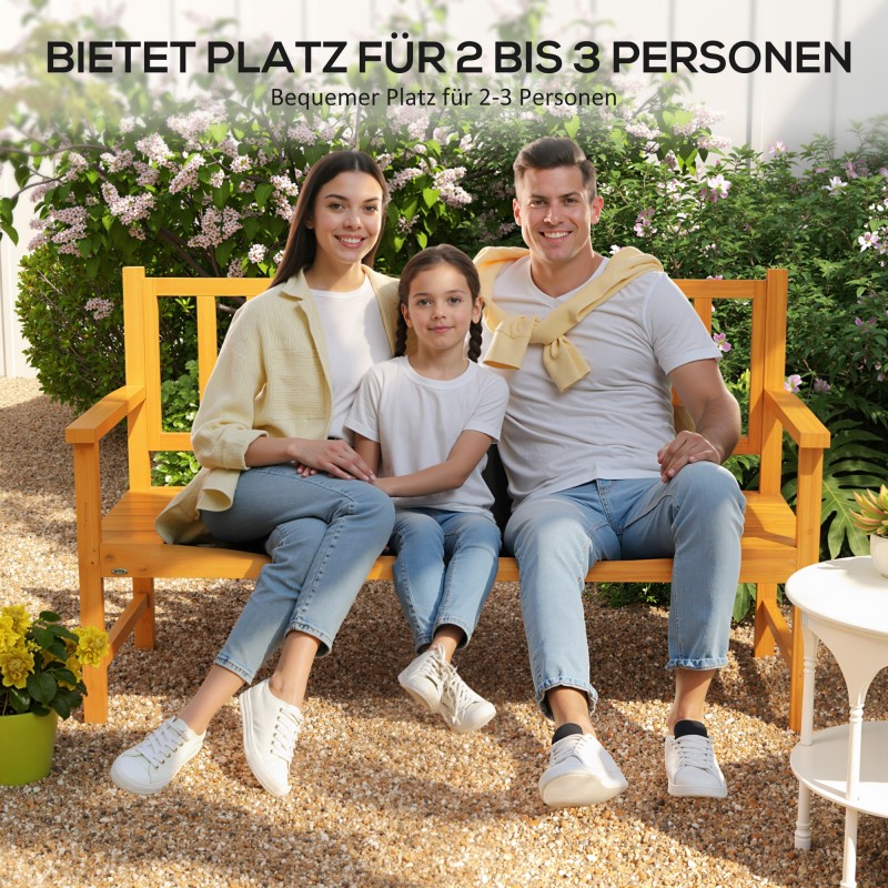 Ulkopenkki taitettavalla pöytätasolla, mäntypuu, 153 x 56 x 91 cm, vaaleanruskea