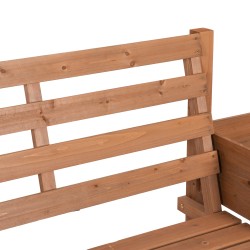 Puutarhapenkki istutusaltaineen, kuusi, ulkokäyttöön, 184 x 59 x 95 cm, tummanruskea