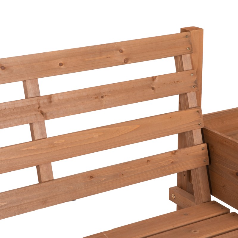 Puutarhapenkki istutusaltaineen, kuusi, ulkokäyttöön, 184 x 59 x 95 cm, tummanruskea