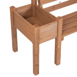 Puutarhapenkki istutusaltaineen, kuusi, ulkokäyttöön, 184 x 59 x 95 cm, tummanruskea