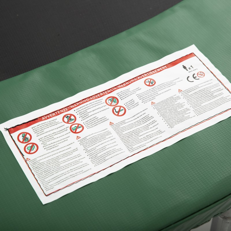 Trampoliinin suojareuna Ø 244 cm, 15 mm pehmuste, säänkestävä vihreä