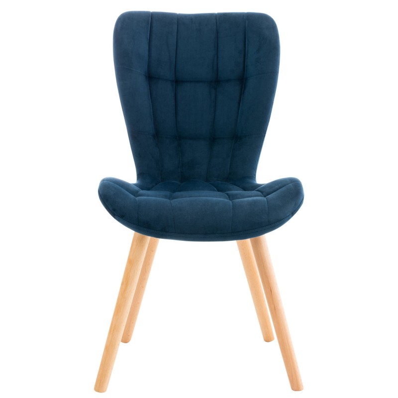 Tyylikäs samettinen ruokailutuolisarja 4 kpl puisella rungolla