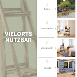 Kolmiportainen puinen kukkateline parvekkeelle, kuusipuu, 60 x 37 x 93 cm, tummanruskea