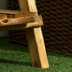 Kolmiportainen puinen kukkateline parvekkeelle, kuusipuu, 60 x 37 x 93 cm, tummanruskea