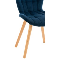 Tyylikäs samettinen ruokailutuolisarja 4 kpl puisella rungolla
