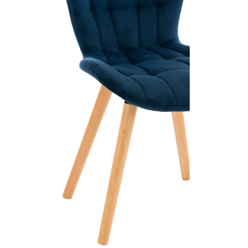 Tyylikäs samettinen ruokailutuolisarja 4 kpl puisella rungolla