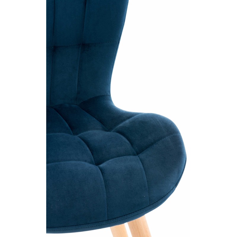 Tyylikäs samettinen ruokailutuolisarja 4 kpl puisella rungolla