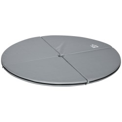 Tankotanssimatto pyöreä 150 cm 5 cm paksu taittuva ja vettähylkivä vaaleanharmaa