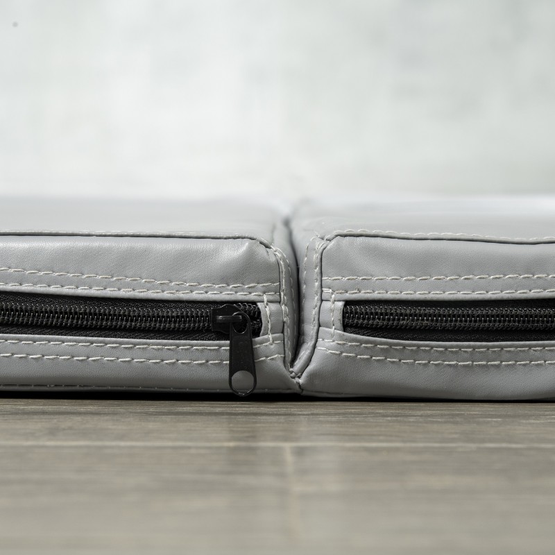 Tankotanssimatto, pyöreä 150 cm, 5 cm paksu, taittuva ja vettähylkivä, vaaleanharmaa