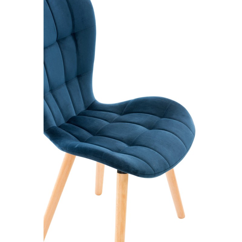 Tyylikäs samettinen ruokailutuolisarja 4 kpl puisella rungolla