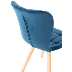 Tyylikäs samettinen ruokailutuolisarja 4 kpl puisella rungolla