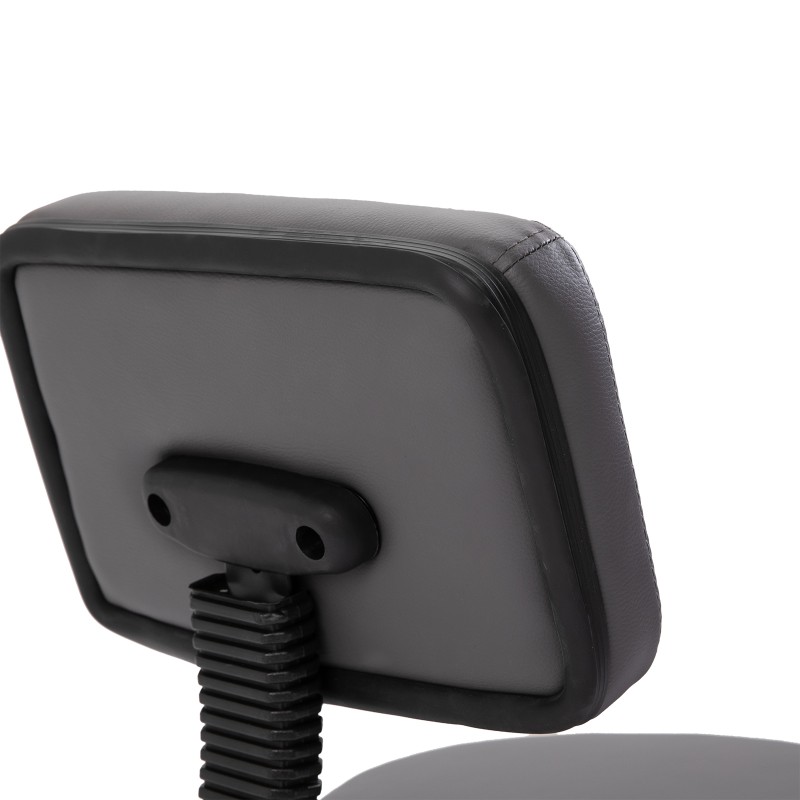 Työtuoli selkänojalla, säädettävä 43–55 cm, keinonahka, Ø35 cm, harmaa