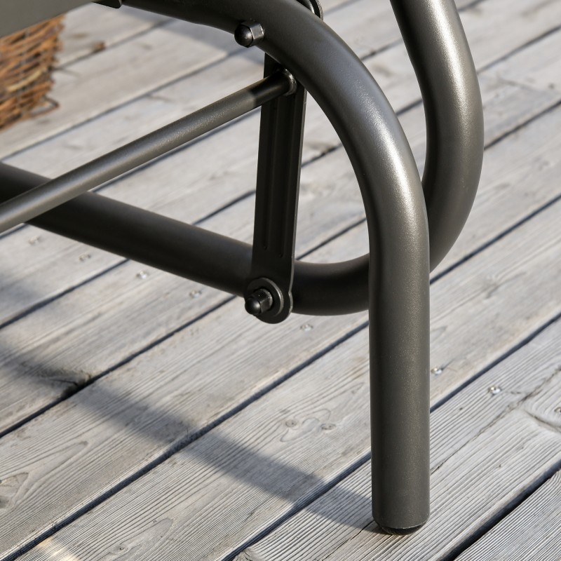 Keinutuoli ulkokäyttöön metalli ja mesh 66 x 70 x 85 cm musta / tummanharmaa