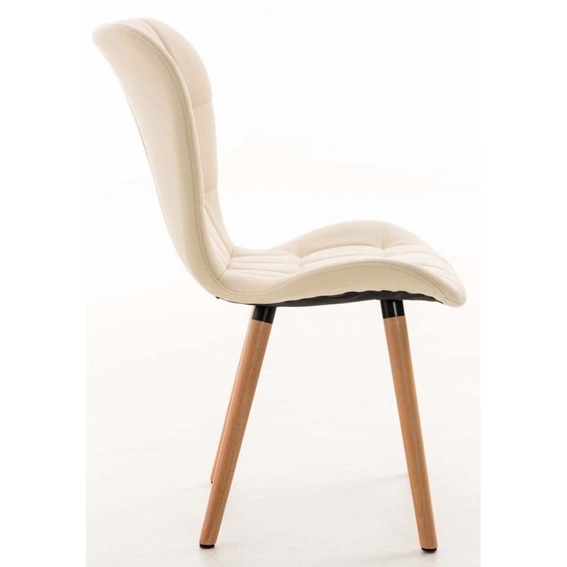 Elda tyylikäs ruokailutuolisarja 4 kpl, keinonahka ja puu