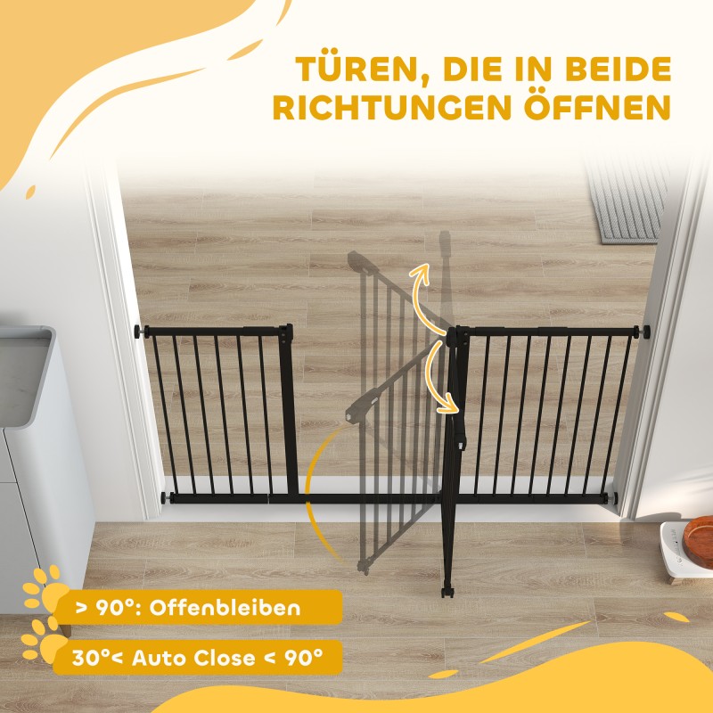 Metallinen turvaportti oviin ja portaisiin, säädettävä 74–147,5 cm, automaattisesti sulkeutuva, musta