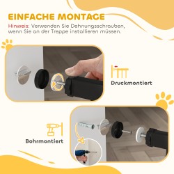 Metallinen turvaportti oviin ja portaisiin, säädettävä 74–147,5 cm, automaattisesti sulkeutuva, musta