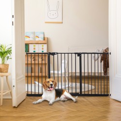 Metallinen turvaportti oviin ja portaisiin, säädettävä 74–147,5 cm, automaattisesti sulkeutuva, musta