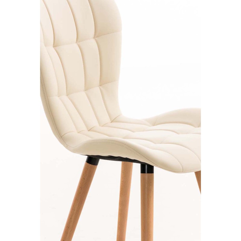 Elda tyylikäs ruokailutuolisarja 4 kpl, keinonahka ja puu