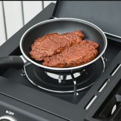 Kaasugrilli 3 pääpoltinta ja sivupoltin, ruostumaton teräs, 110 x 50 x 100 cm, musta