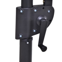 XXL pihavarjo ristijalalla, metalli ja polyesteri, 270 x 440 x 250 cm, tummanharmaa