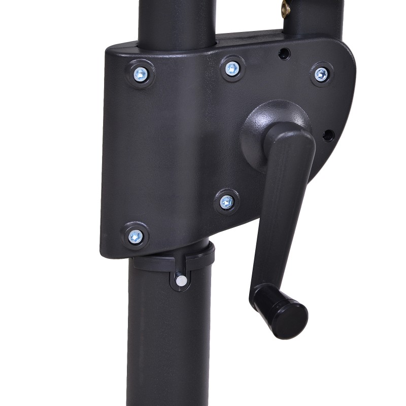 XXL pihavarjo ristijalalla, metalli ja polyesteri, 270 x 440 x 250 cm, tummanharmaa