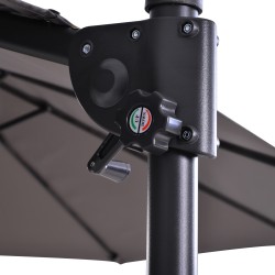 XXL pihavarjo ristijalalla, metalli ja polyesteri, 270 x 440 x 250 cm, tummanharmaa