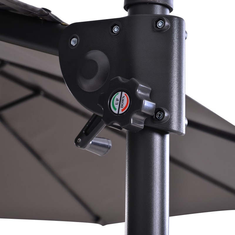 XXL pihavarjo ristijalalla, metalli ja polyesteri, 270 x 440 x 250 cm, tummanharmaa